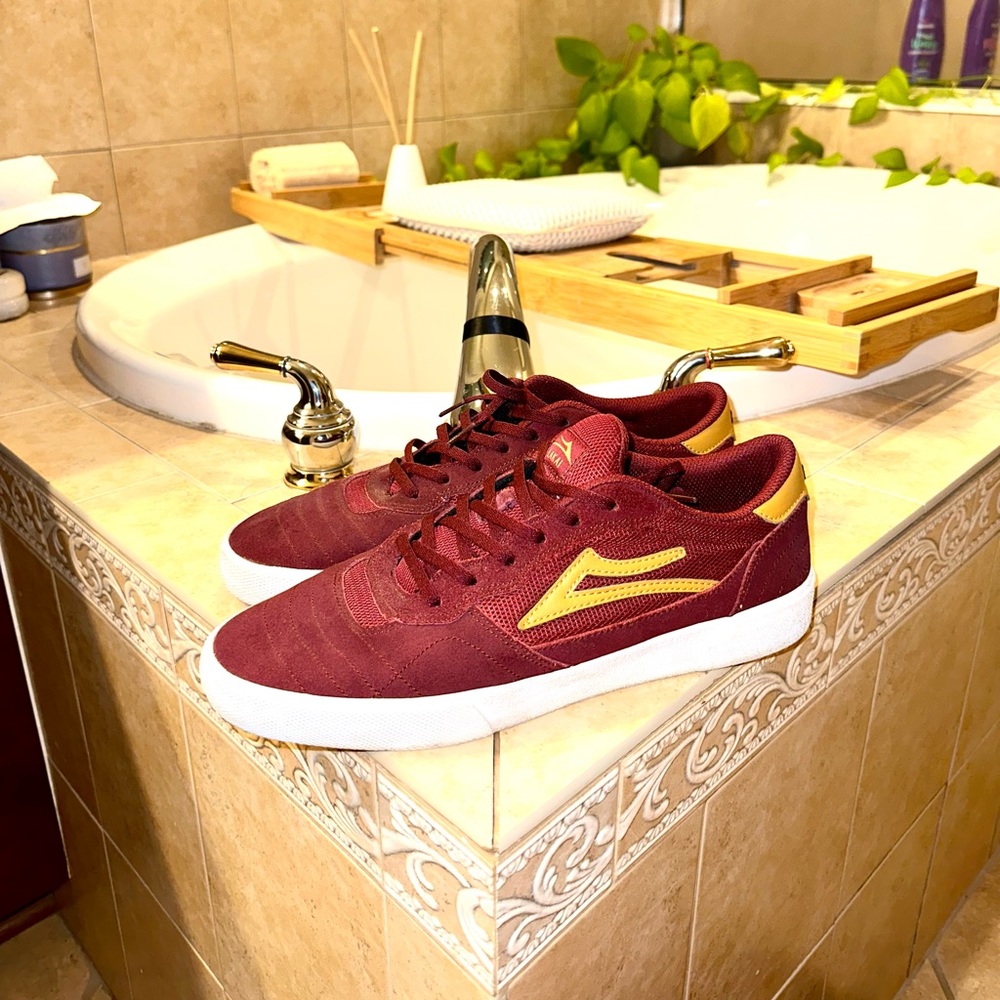 Men’s Lakai Maroon/Gold Shoes Men’s Size 11